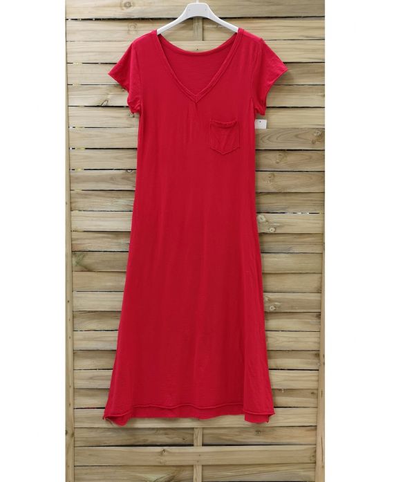 LONG DRESS POCKET 0947 RED