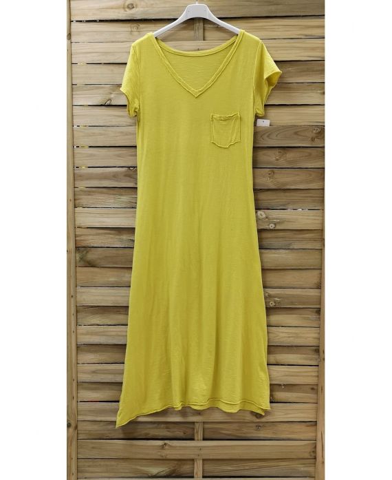 LONG DRESS POCKET 0947 YELLOW