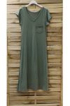 ROBE LONGUE POCHE 0947 VERT MILITAIRE