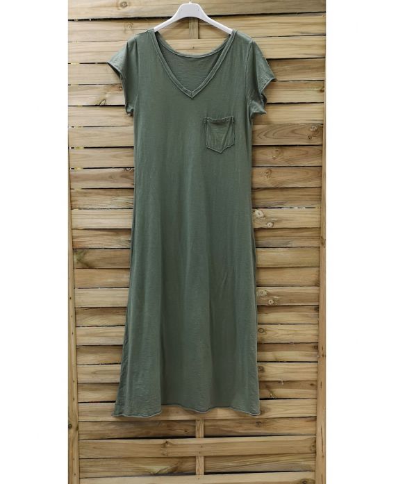 ROBE LONGUE POCHE 0947 VERT MILITAIRE