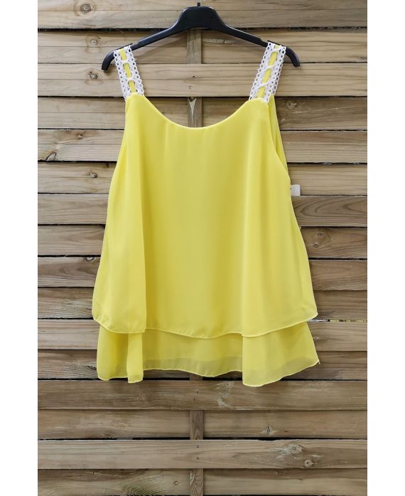 TOP A BRETELLES DENTELLE 0967 JAUNE