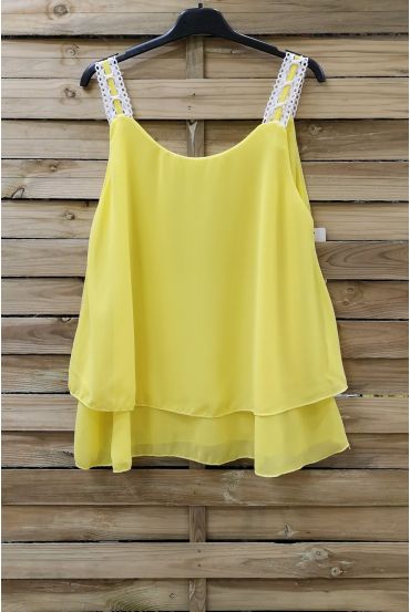 TOP A BRETELLES DENTELLE 0967 JAUNE