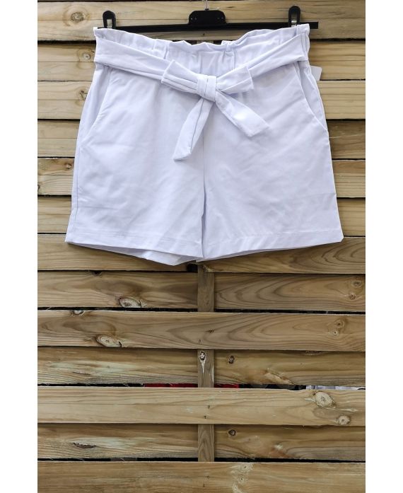 PANTALONCINI A VITA ALTA 0966 BIANCO