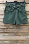 SHORTS HIGH WAIST 0966 MILITARY GREEN