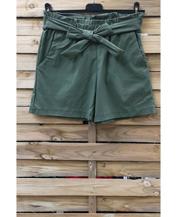 SHORTS HIGH WAIST 0966 MILITARY GREEN