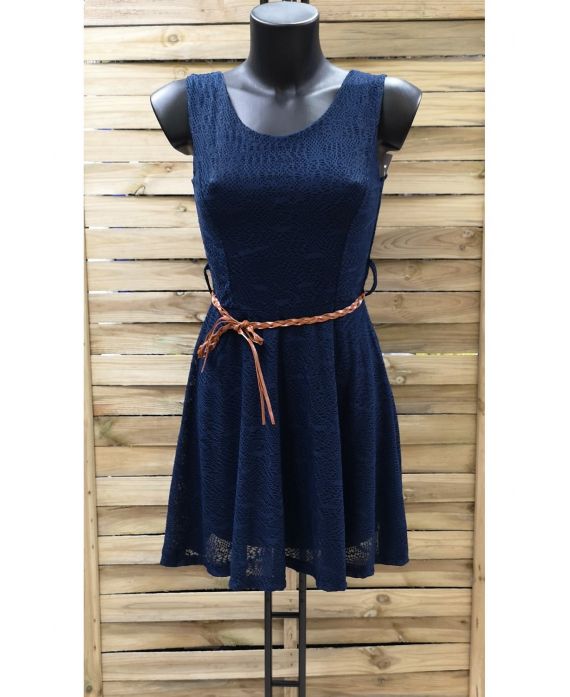 KLEID RÜCKEN KREUZT 0968-MARINE-BLAU