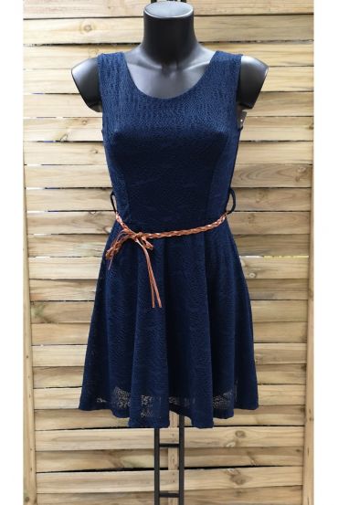 ROBE DOS CROISE 0968 BLEU MARINE