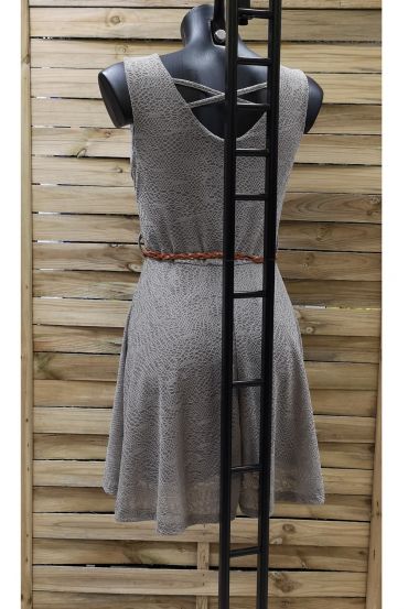 KLEID RÜCKEN KREUZT 0968 TAUPE