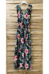 DRESS LONG TROPICAL 0961 BLACK