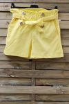 SHORT TAILLE HAUTE 0857 JAUNE