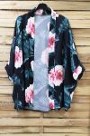 KIMONO PRINT FLORAL 0975 BLACK