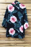 KIMONO GEDRUCKT FLORAL 0975 SCHWARZ