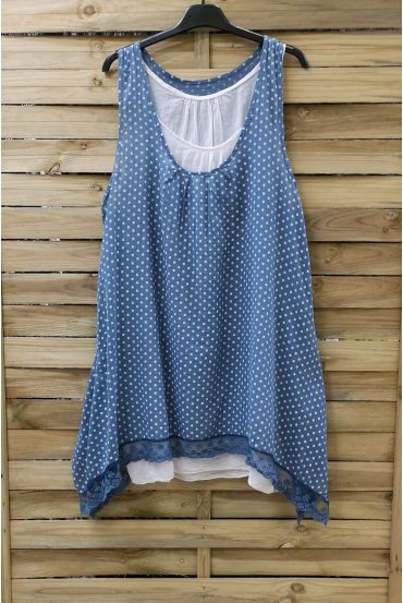 TUNIC POLKA DOTS 2 PIECES 0994 BLUE