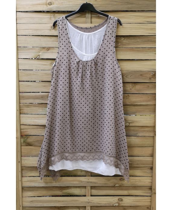 TUNIC POLKA DOTS 2 PIECES 0994 TAUPE