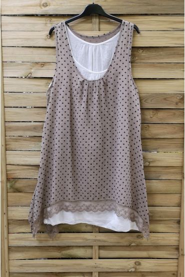 TUNIC POLKA DOTS 2 PIECES 0994 TAUPE