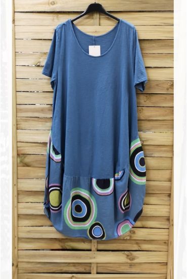 KLEID BEDRUCKTE 0997 BLAU