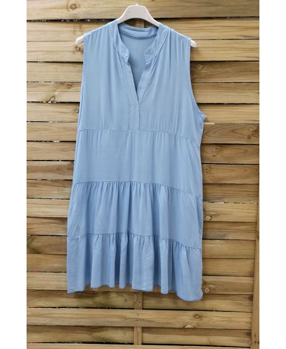 FLIEßENDEN KLEID 0993 AZUR-BLAU