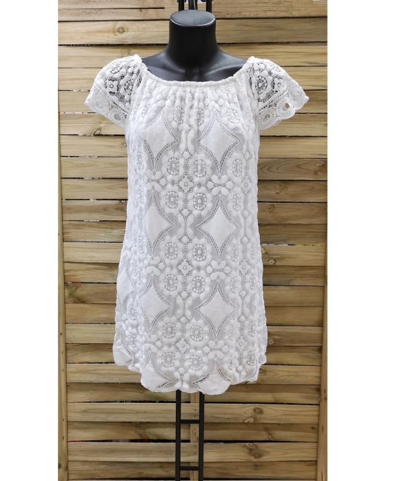 VESTIDO DE ENCAJE 0991 BLANCO