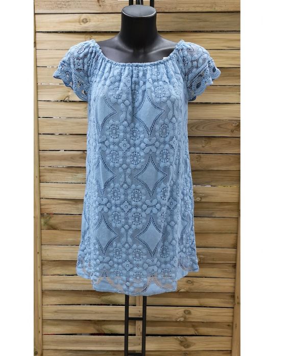 KLEID SPITZE 0991 AZUR-BLAU