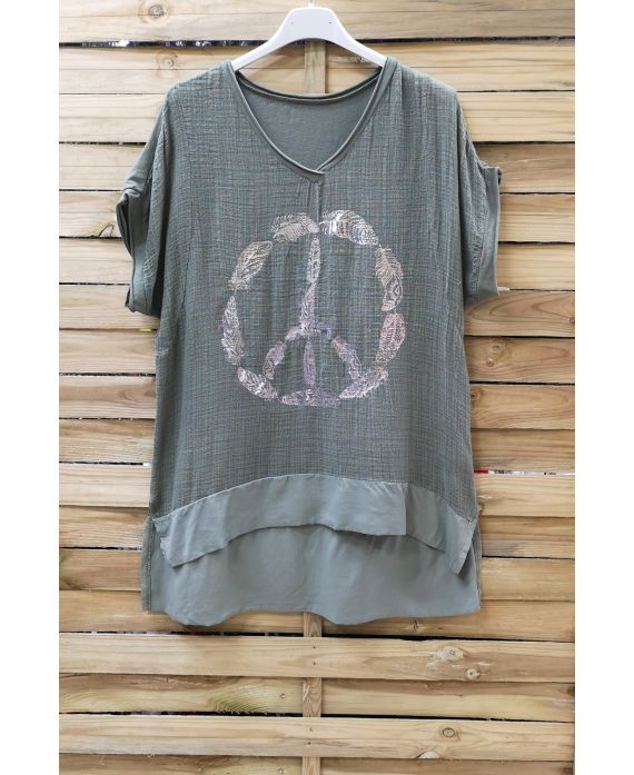 T-SHIRT DI PACE E DI AMORE 1006 VERDE MILITARE