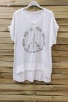 T-SHIRT DI PACE E DI AMORE 1006 BIANCO