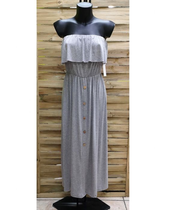 VESTIDO DE HOMBROS DENUDEES 1012 GRIS