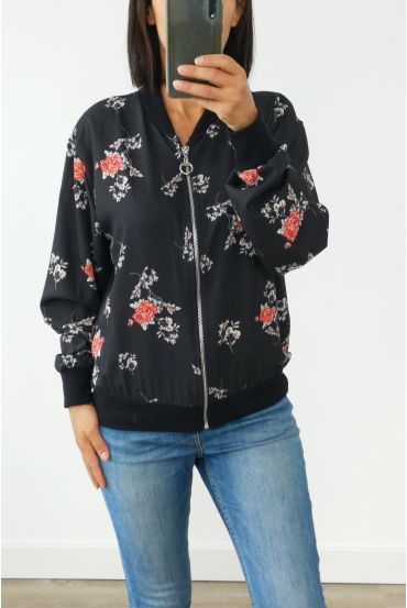 BOMBER FLORAL 3009 NOIR