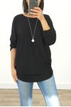 PULL DOUX + COLLIER OFFERT 3005 NOIR