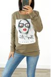 SWEAT FEMME 3007 VERT MILITAIRE