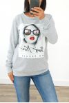 SWEAT FEMME 3007 GRIS