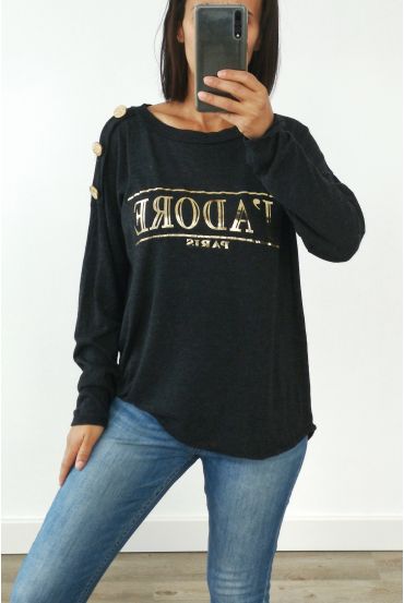 MAGLIONE BOTTONI AMO 3029 NERO