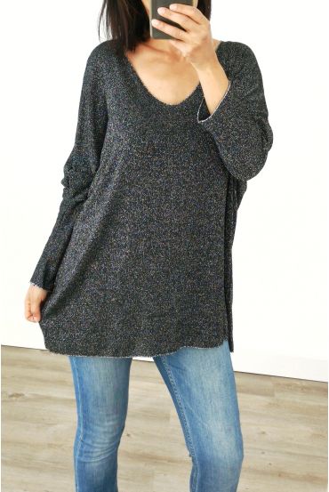 MAGLIONE OVERSIZE IRIDESCENTI 3035 NERO