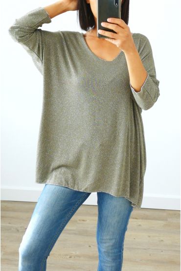 SWETER OVERSIZE IRISE 3035 WOJSKOWY ZIELONY