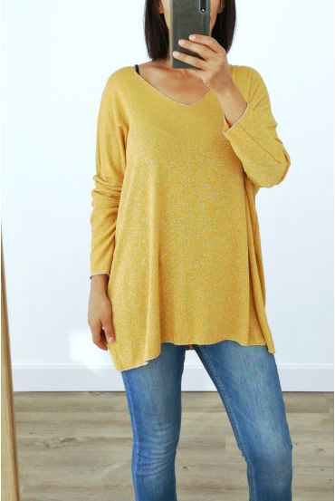 SWEATER OVERSIZE IRIDESCENT 3035 MUSTARD