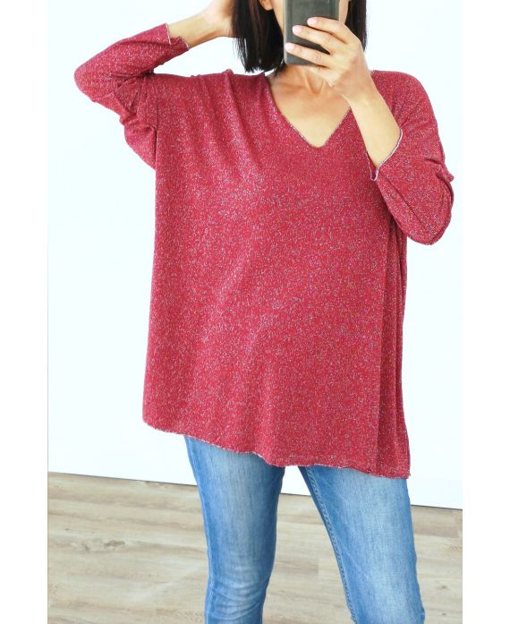 PULL OVERSIZE IRISE 3035 BORDEAUX