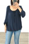 TOP STAMPA GIROCOLLO CRAVATTA 3027 BLU NAVY