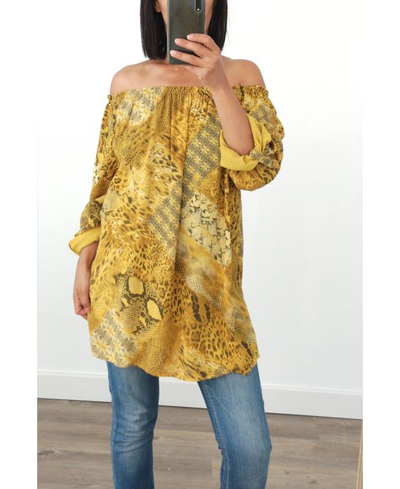 TUNIC HAS NECKLINE ELASTIQUEE 3024 MUSTARD