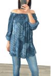 TUNIC HAS NECKLINE ELASTIQUEE 3024 BLUE