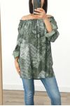 TUNIC HAS NECKLINE ELASTIQUEE 3024 MILITARY GREEN