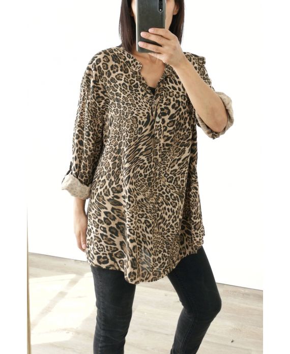 BLOUSE PATROON LEOPARD 3025 BEIGE