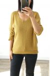 PULLOVER KNITTED V-AUSSCHNITT 3019 SENF