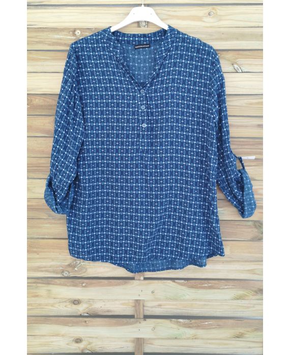 BLOUSE PRINTS 3023 BLAUW