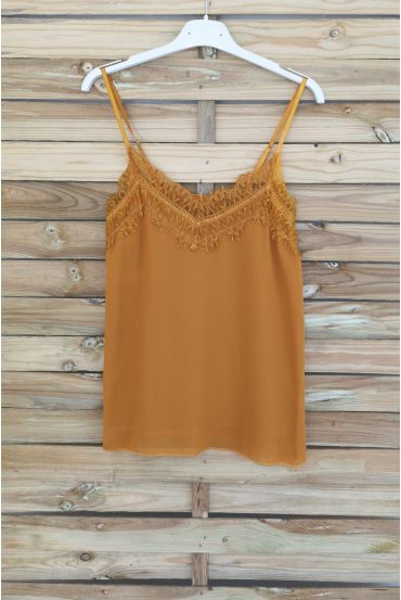 CAMISOLA DE ENCAJE 3037 MOSTAZA