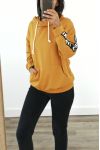 SWEATSHIRT MIT KAPUZE HAT VIP PRIVATE 3038 SENF