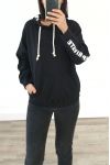 SWEATSHIRT MIT KAPUZE HAT VIP PRIVATE 3038 SCHWARZ