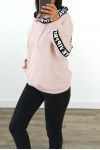 SWEATSHIRT MIT KAPUZE HAT VIP PRIVATE 3038 ROSA