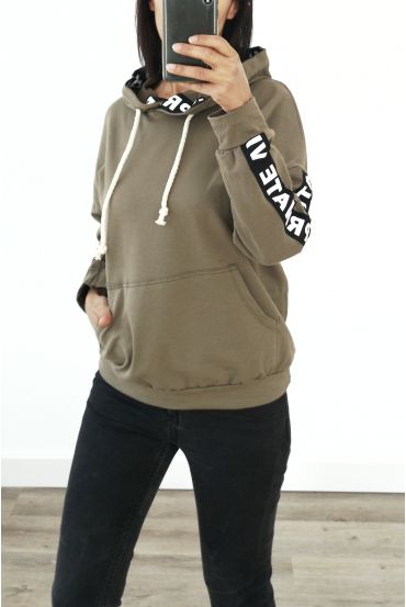 SWEAT HAS HOOD VIP PRIVATE 3038 MILITARY GREEN