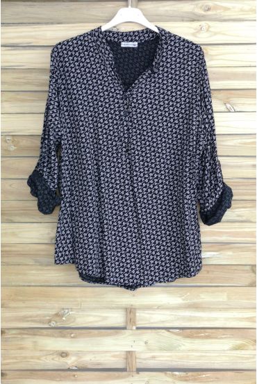 BLOUSE PRINTS 3018 ZWART