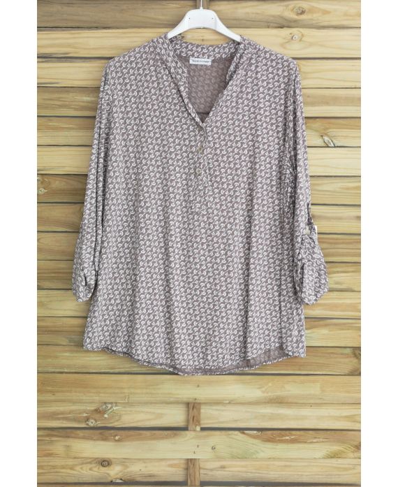 BLUSE DRUCKT 3018 TAUPE