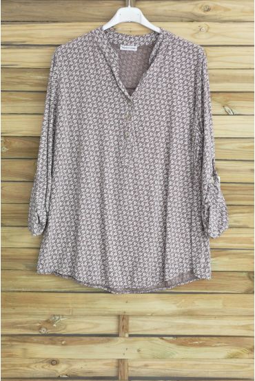 BLUSA STAMPA 3018 TAUPE